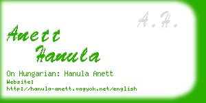 anett hanula business card